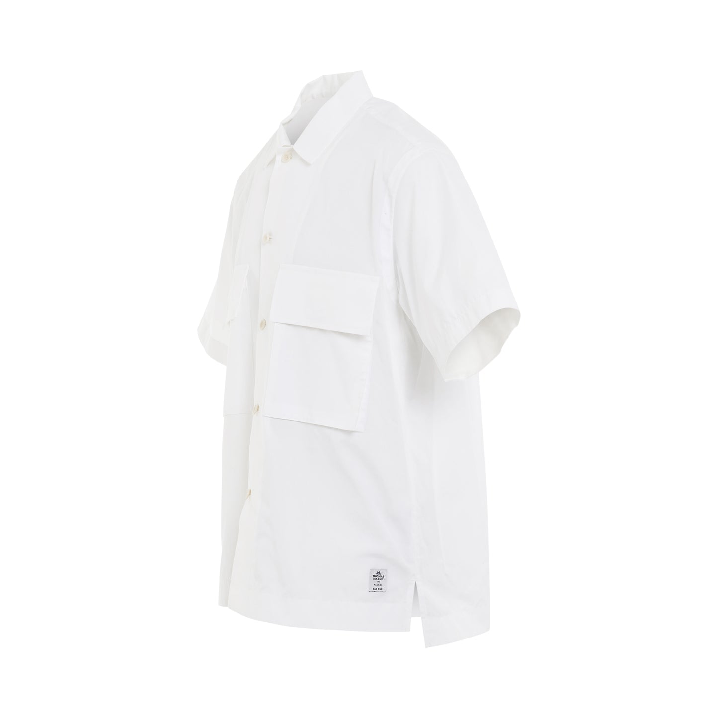 Thomas Mason Cotton Poplin Shirt in White