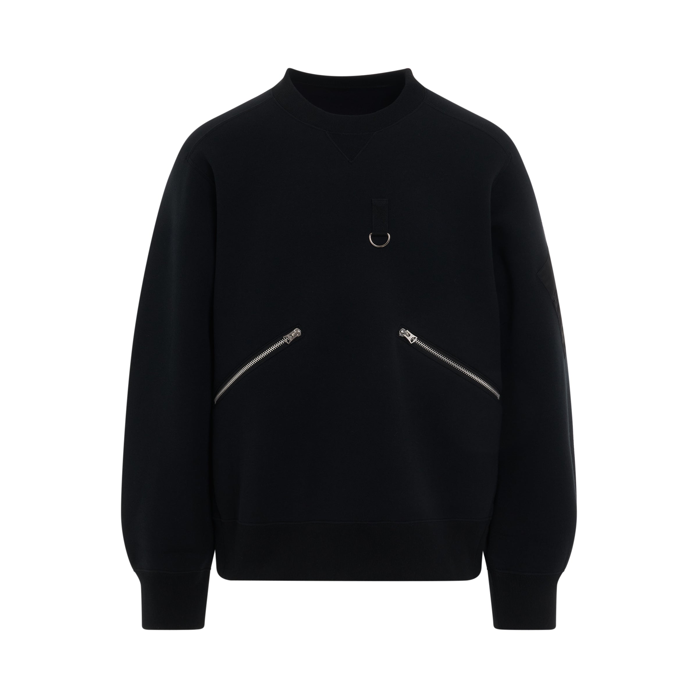 Sponge Sweat Zip Pullover in Black