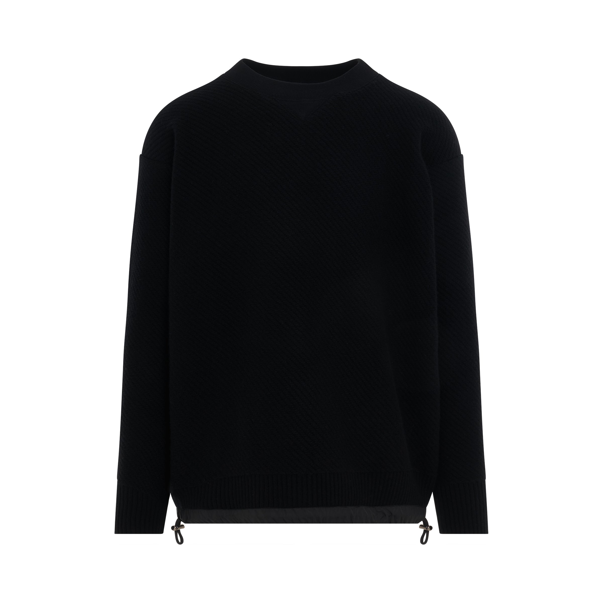 Wool Knit Pullover in Black