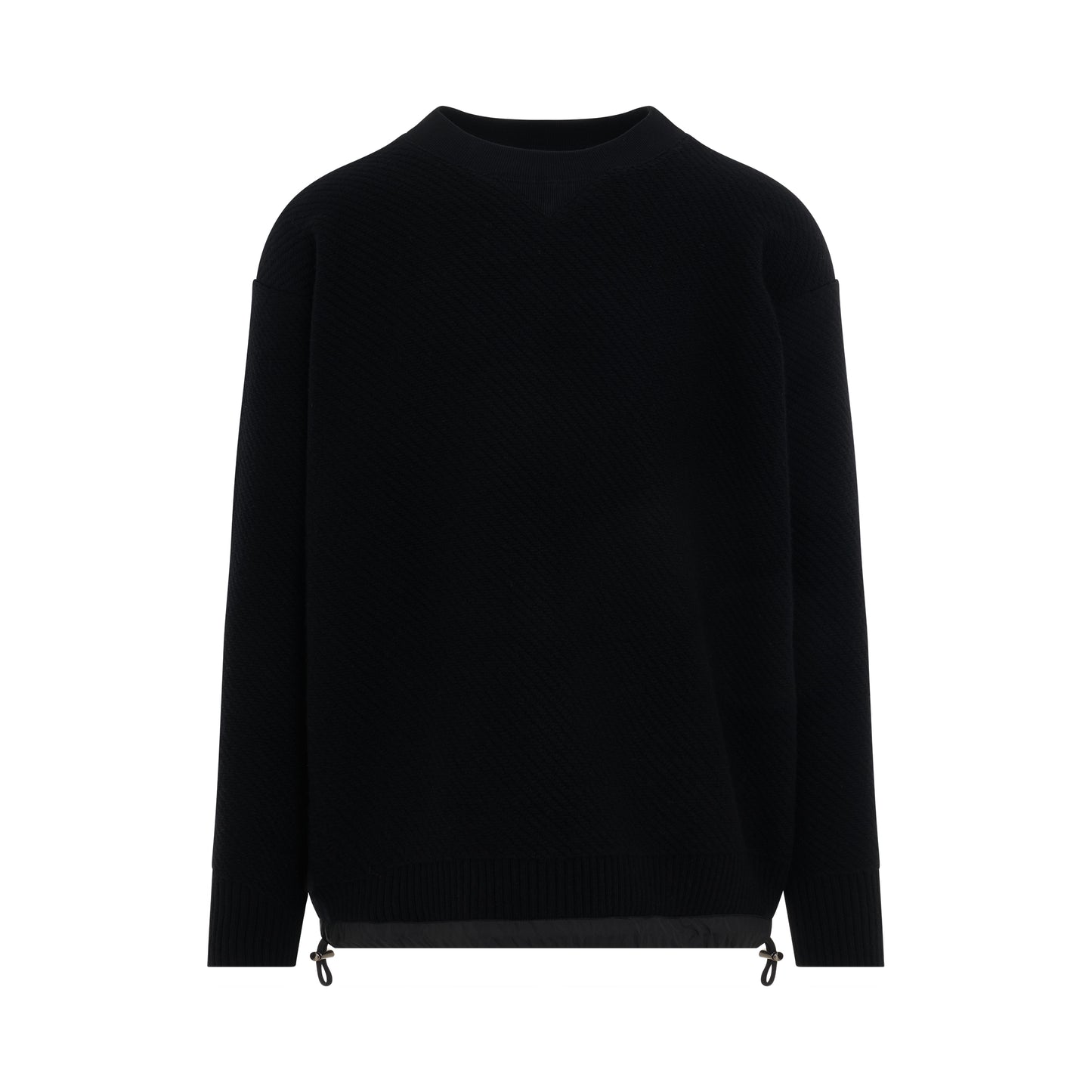 Wool Knit Pullover in Black