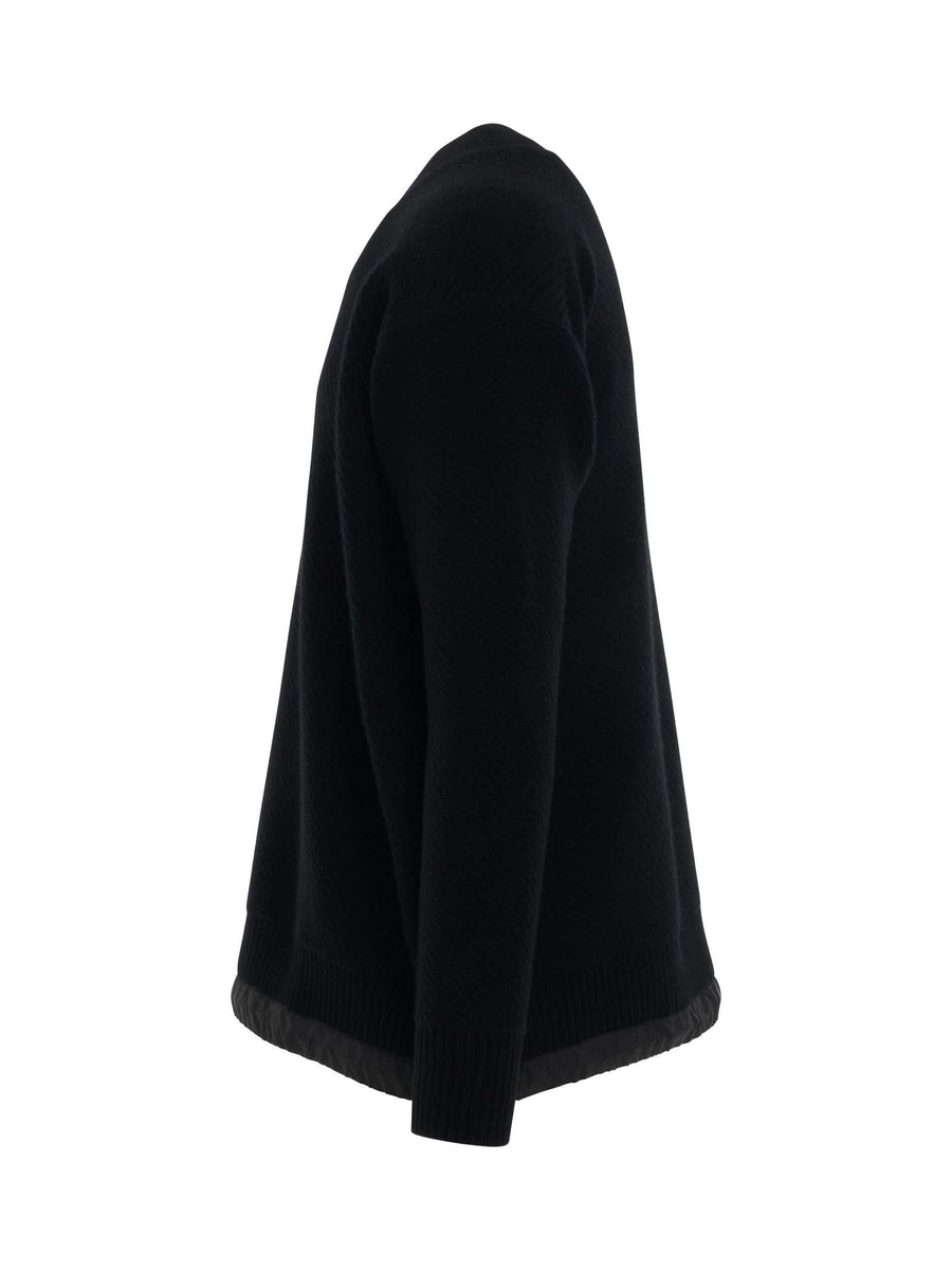 Wool Knit Pullover in Black