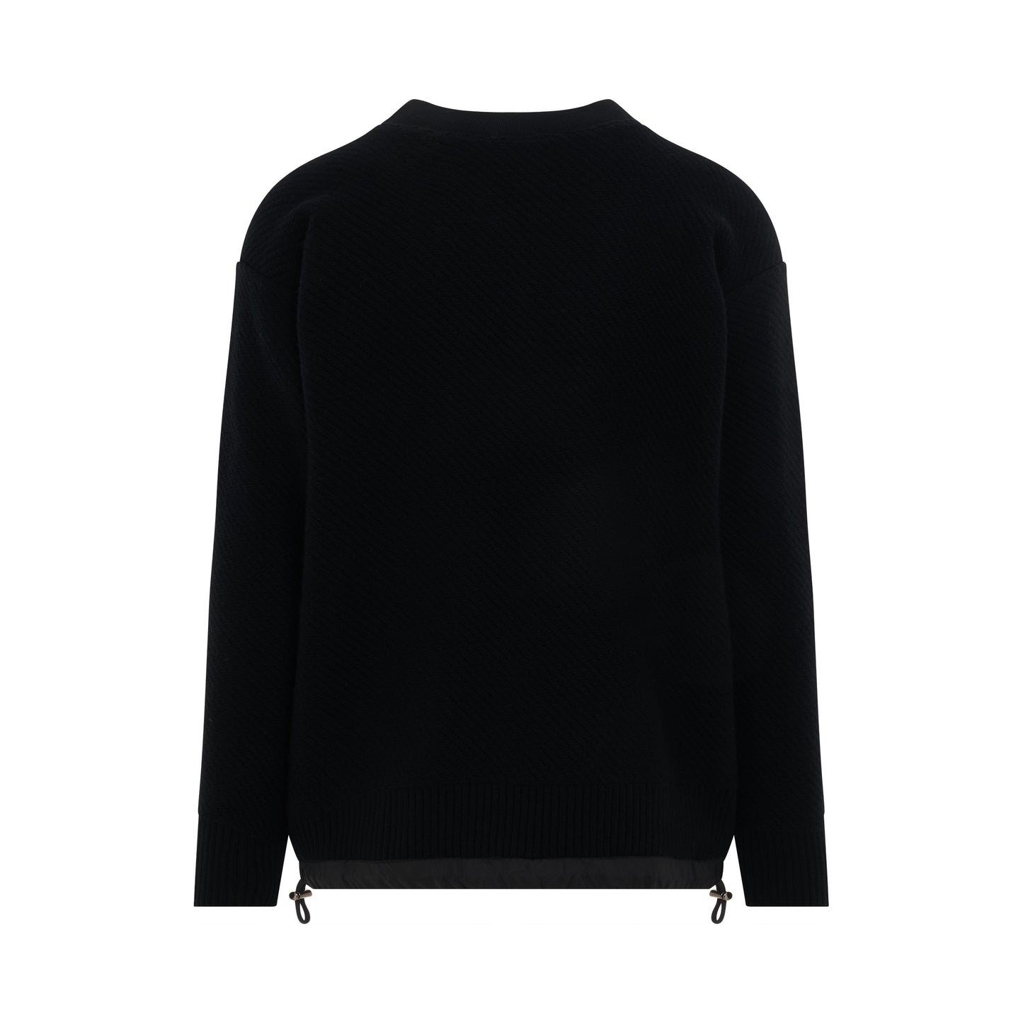 Wool Knit Pullover in Black