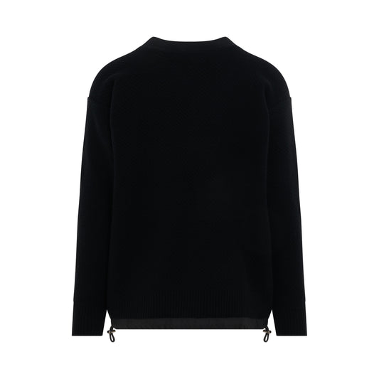 Wool Knit Pullover in Black