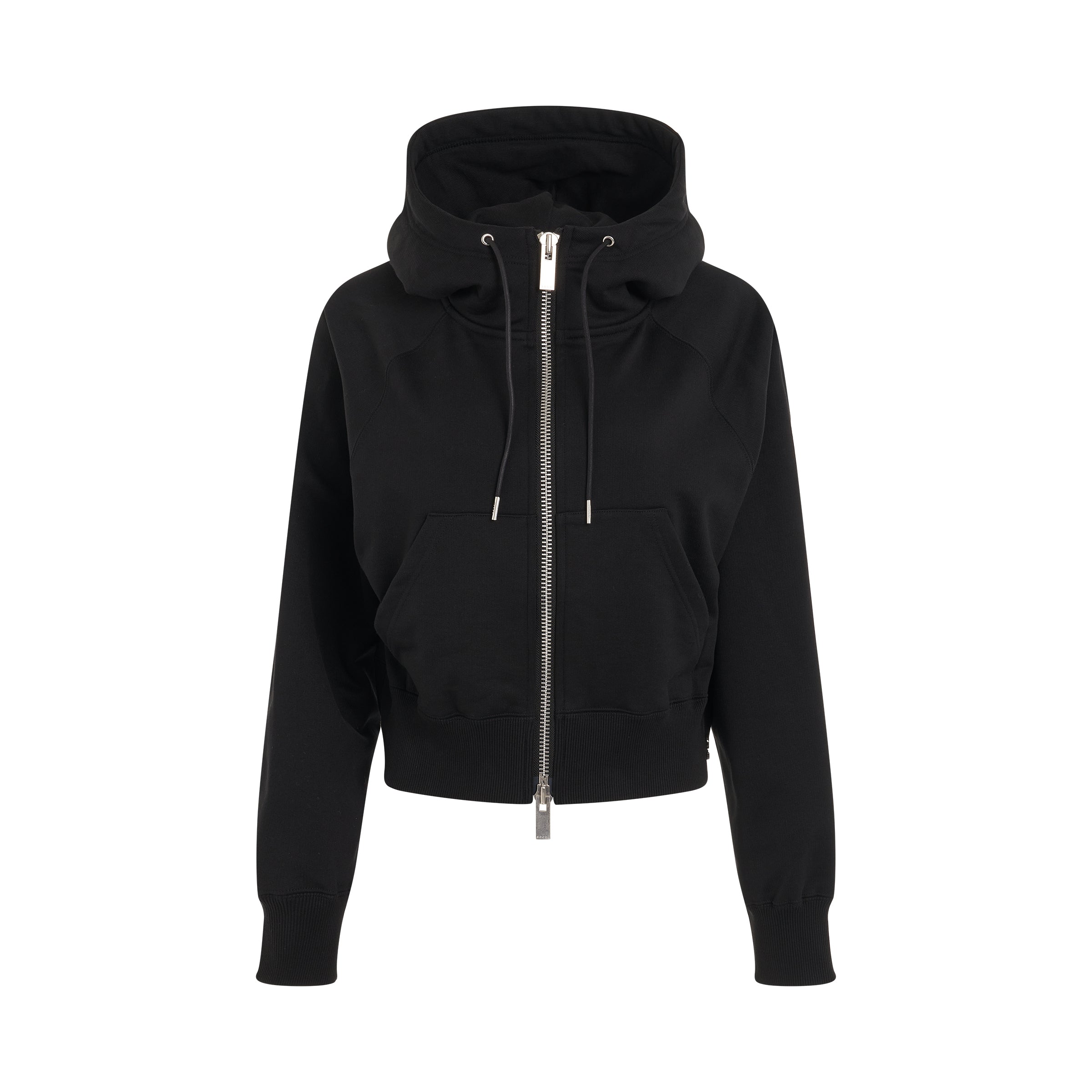 S Sweat Jersey Zip Up Hoodie in Black