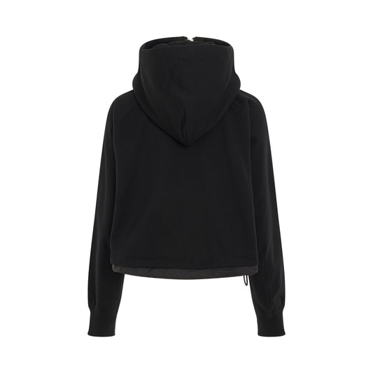 S Sweat Jersey Zip Up Hoodie in Black