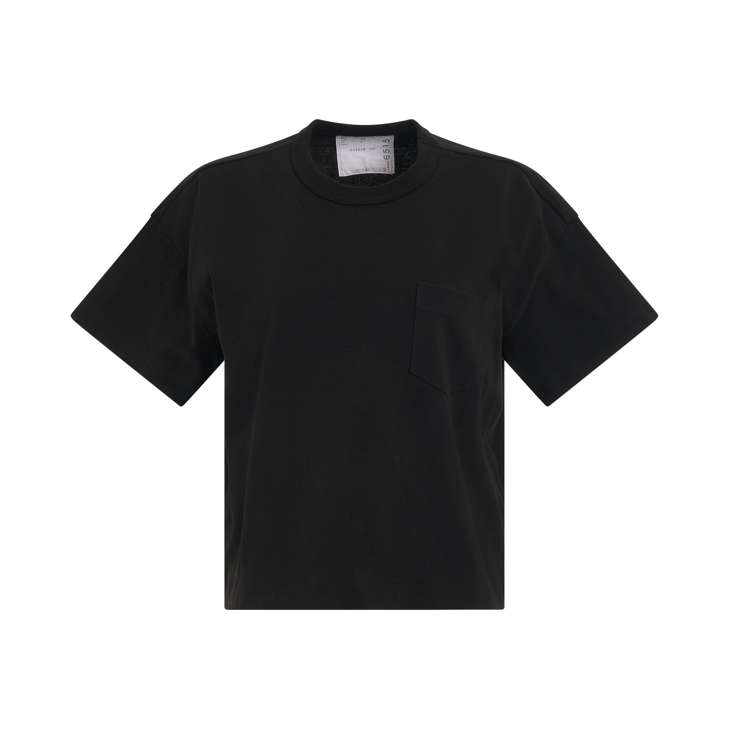 S Cotton Jersey T-Shirt with Pocket in Black