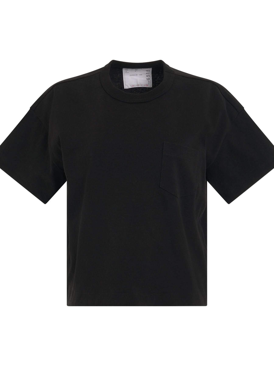 S Cotton Jersey T-Shirt with Pocket in Black
