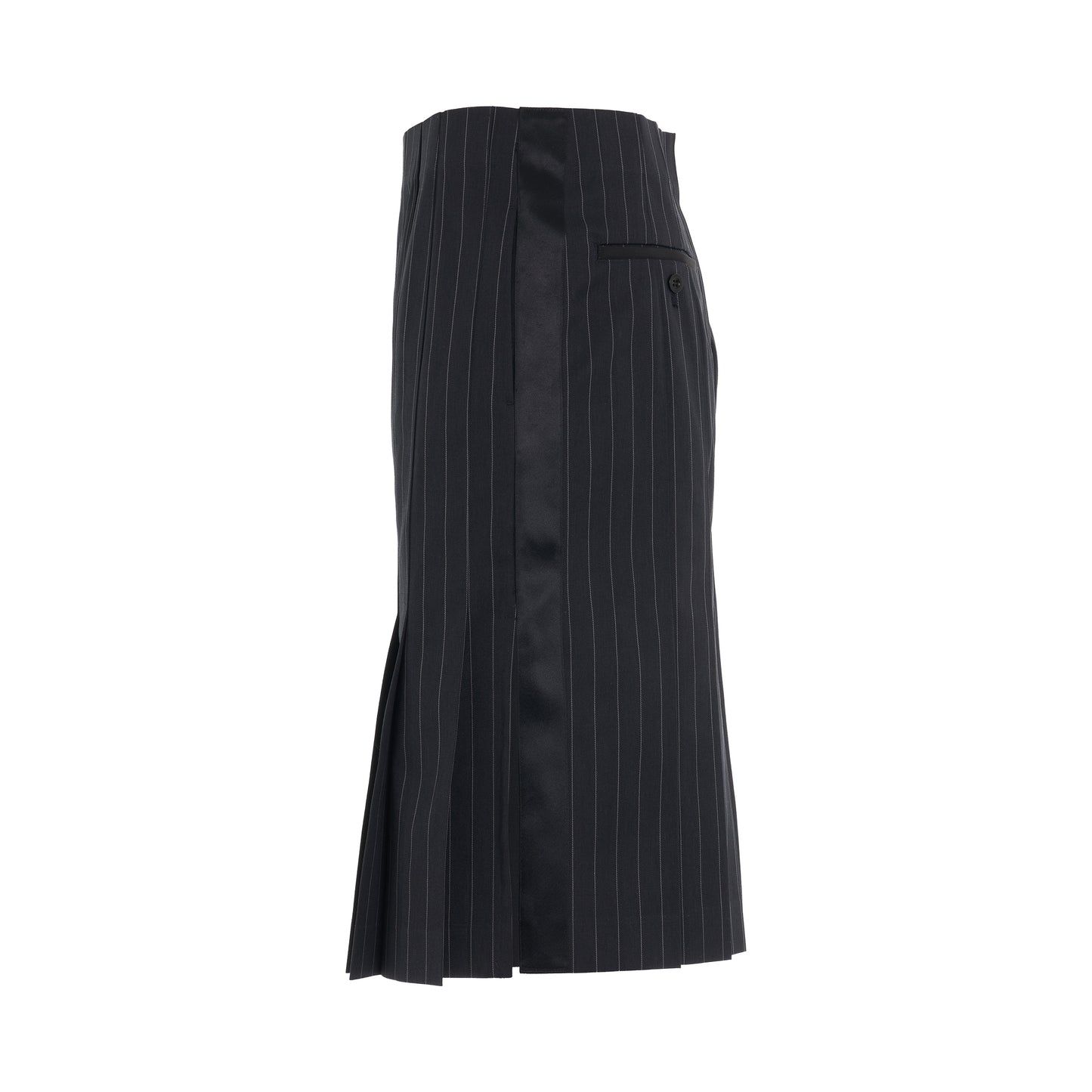 Chalk Stripe Skirt in Navy