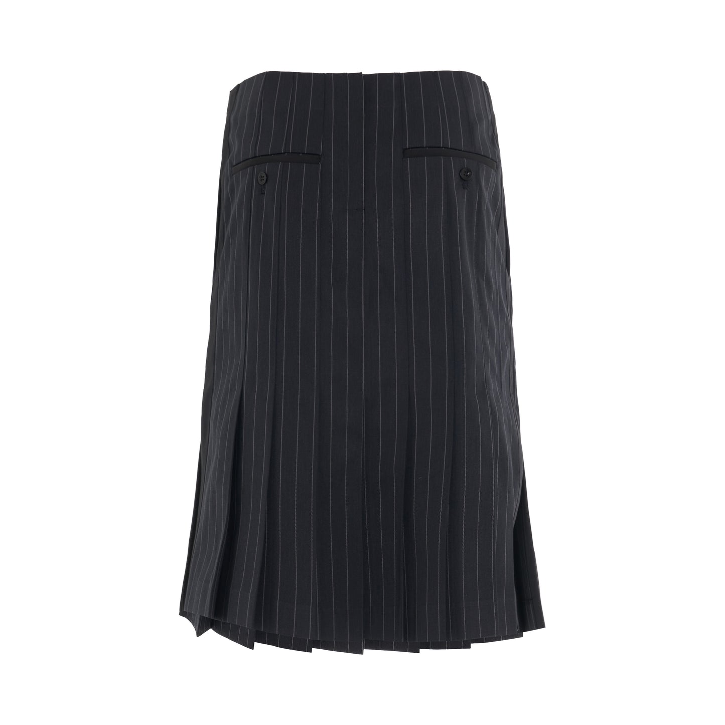 Chalk Stripe Skirt in Navy