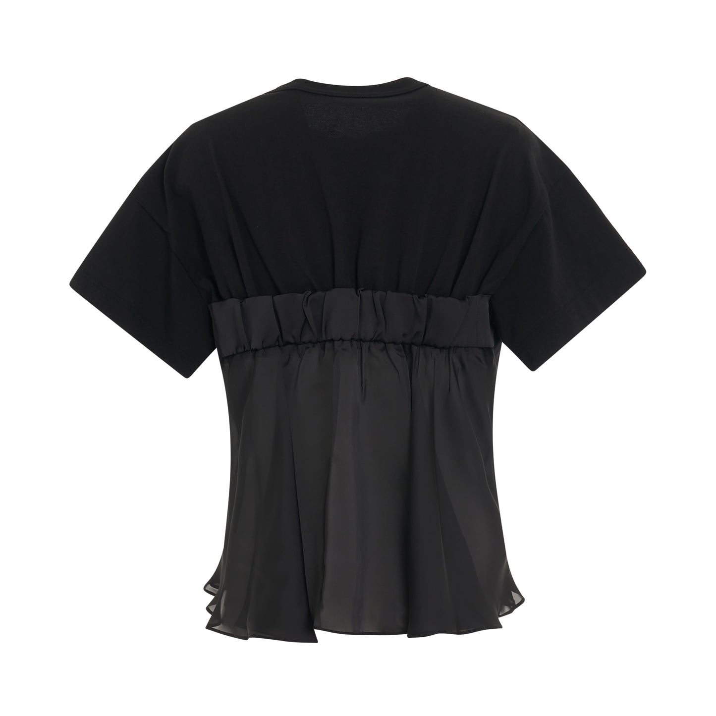 Cotton Jersey T-Shirt with Pocket in Black