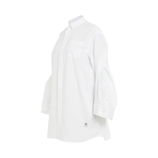 Thomas Mason Cotton Poplin Dress in Off White