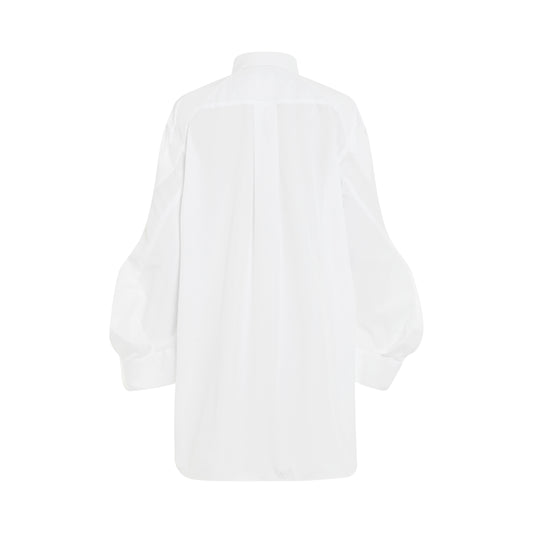 Thomas Mason Cotton Poplin Dress in Off White