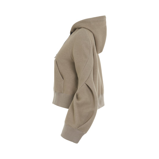 Sponge Sweat Hoodie with Sleeve Detail in Light Khaki