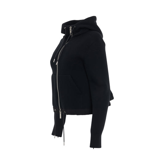 Sponge Sweat Short Zip Up Hoodie in Black