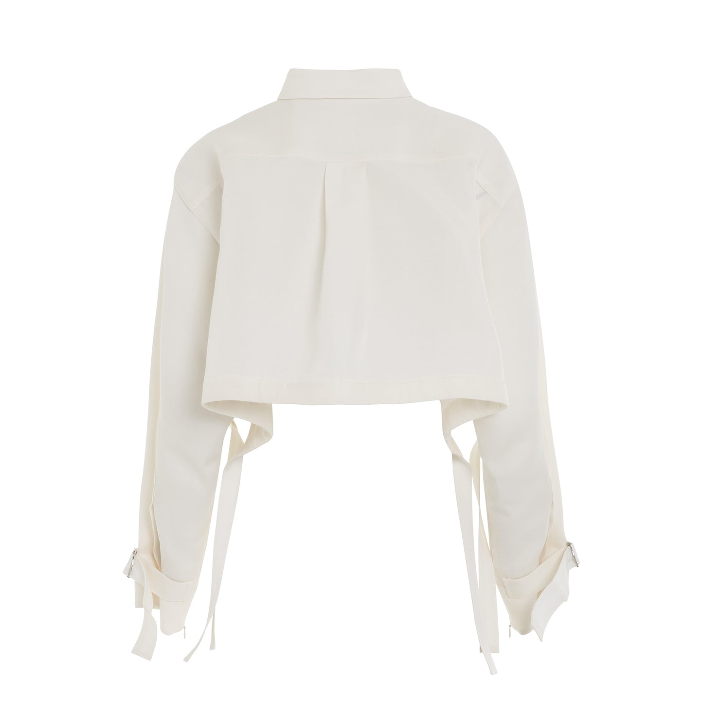 Double Faced Silk Cotton Shirt in Off White