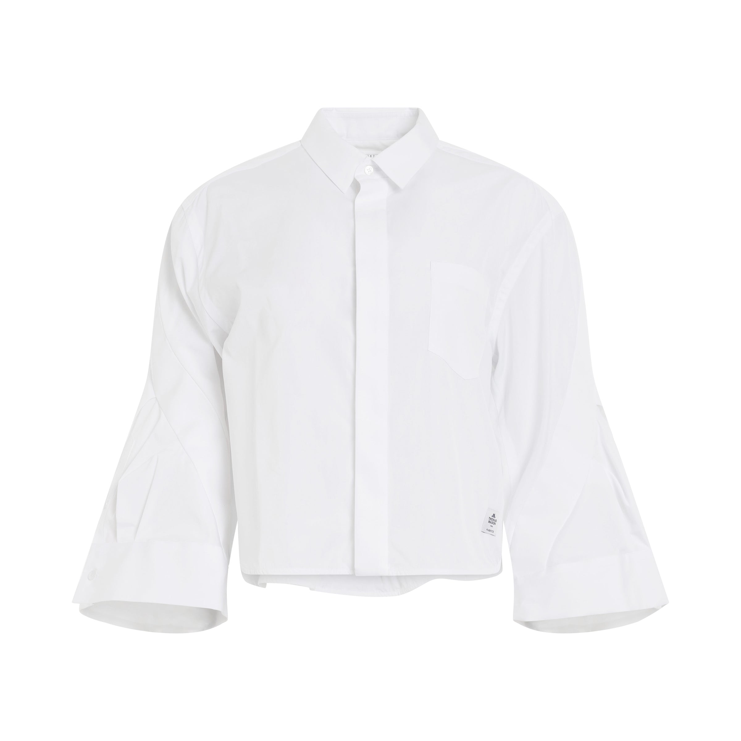 Thomas Mason Cotton Poplin Shirt in Off White