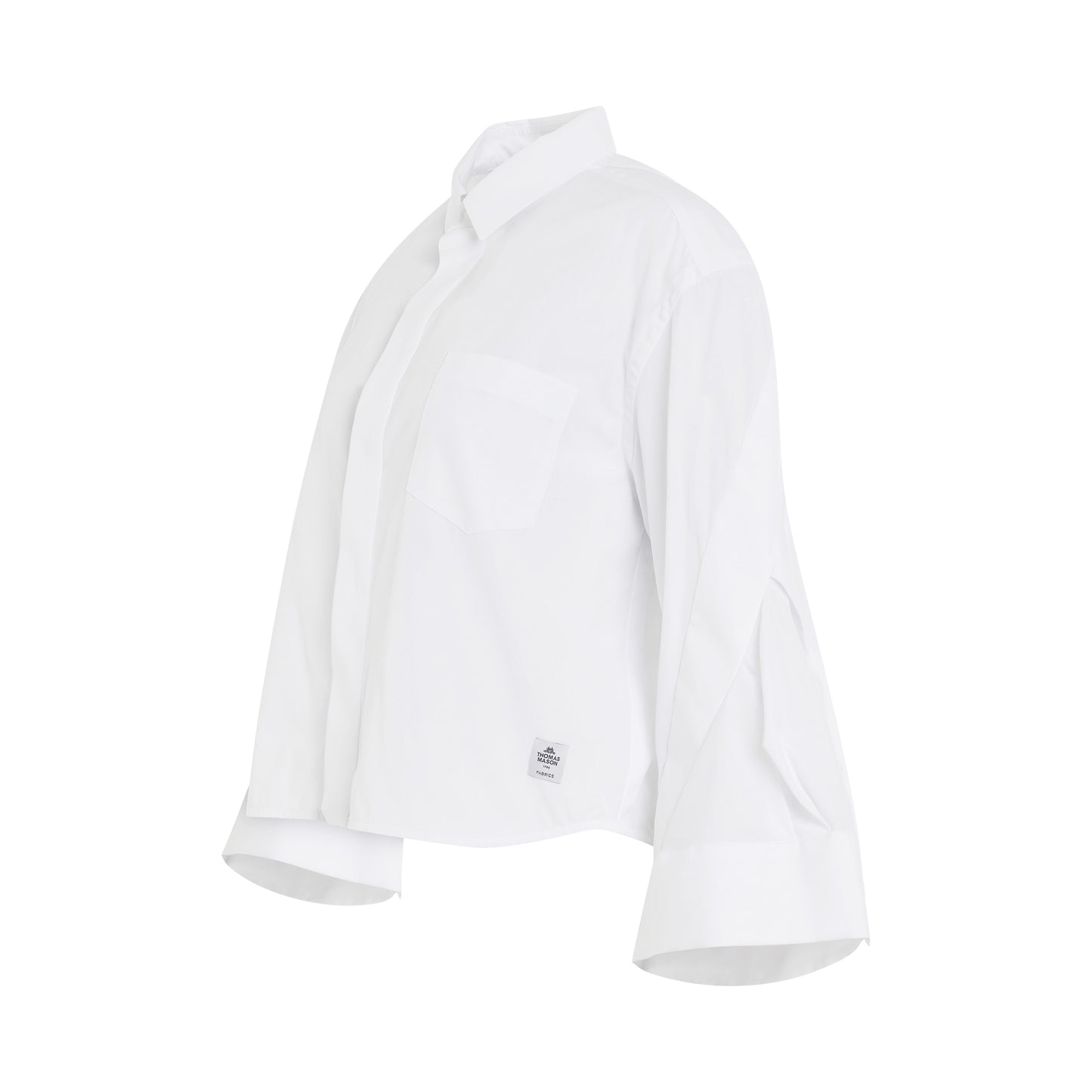 Thomas Mason Cotton Poplin Shirt in Off White