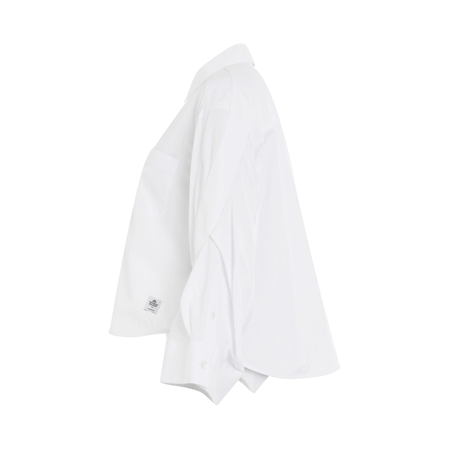Thomas Mason Cotton Poplin Shirt in Off White