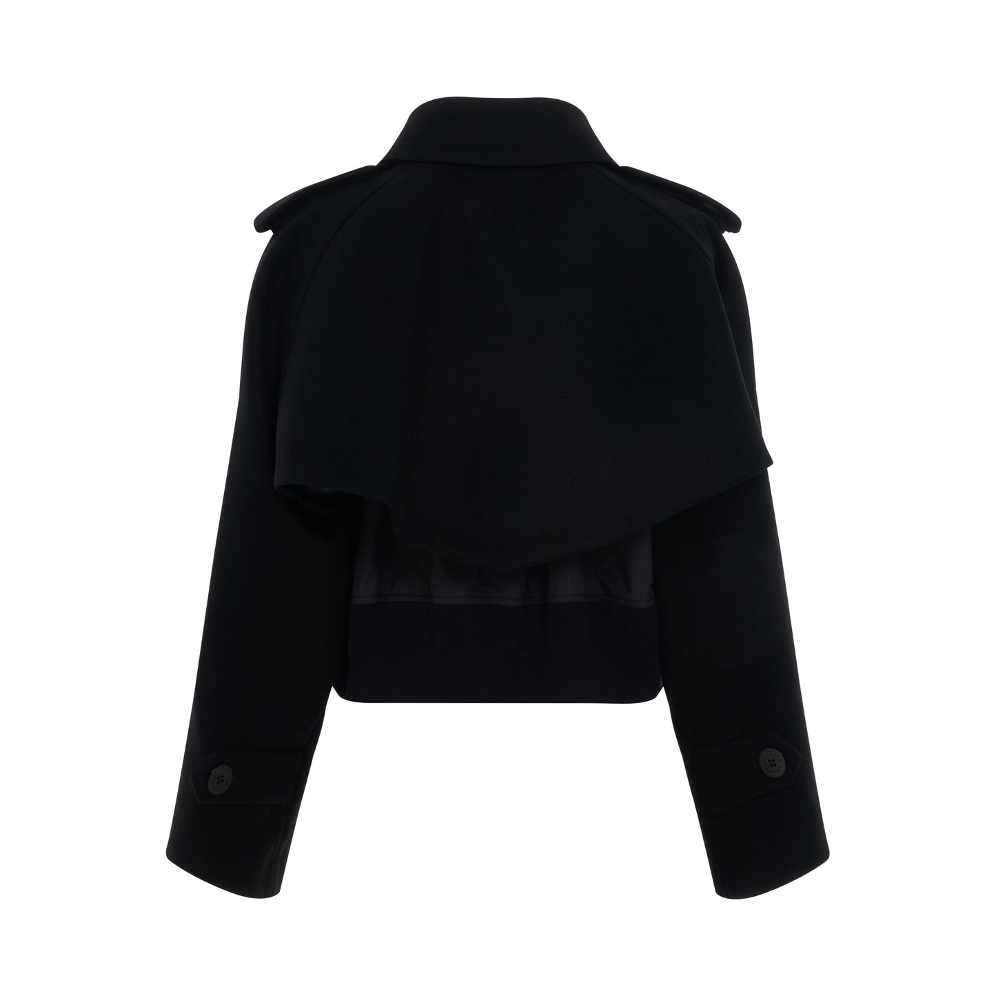 Wool Melton Mix Blouson in Black