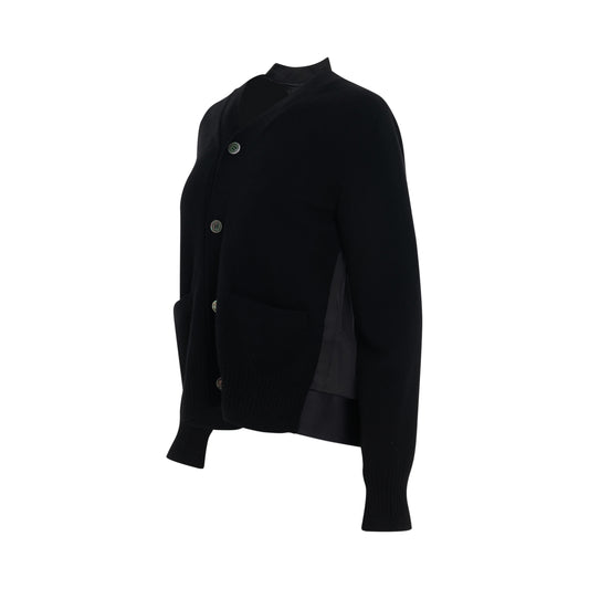 Wool Knit Cardigan in Black