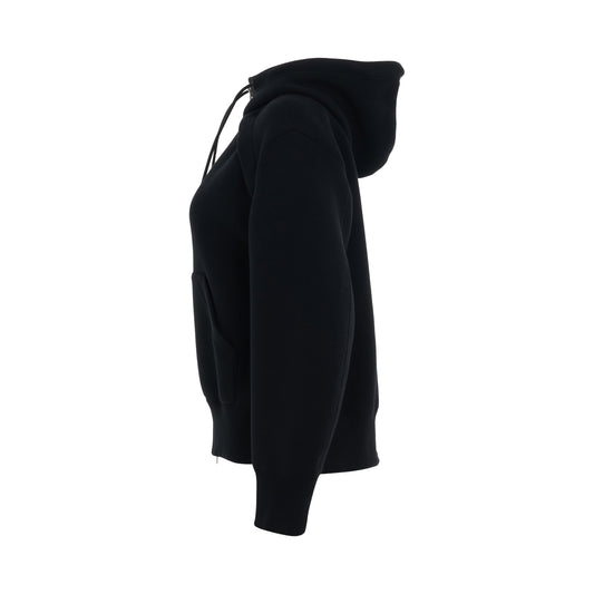 Sponge Sweat Side Zip Hoodie in Black