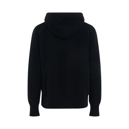 Sponge Sweat Side Zip Hoodie in Black