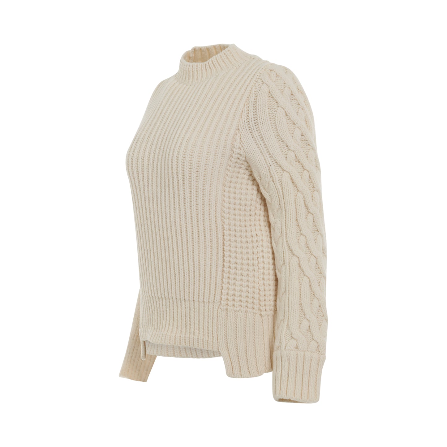 Wool Mohair Knit Pullover in Off White