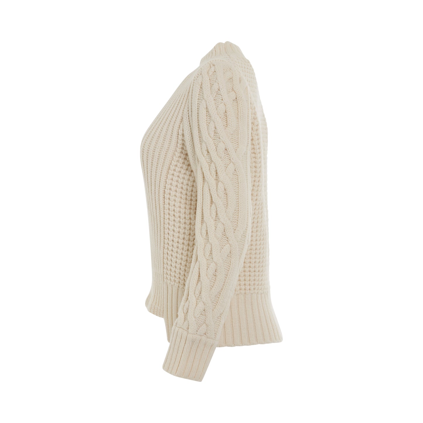 Wool Mohair Knit Pullover in Off White