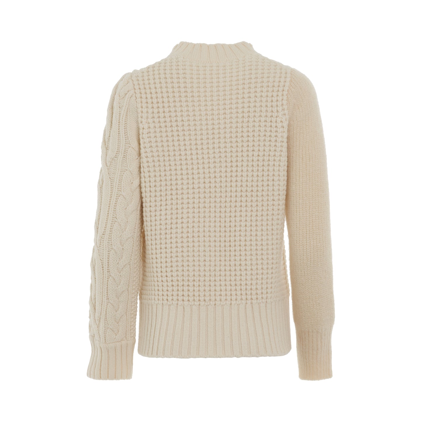 Wool Mohair Knit Pullover in Off White