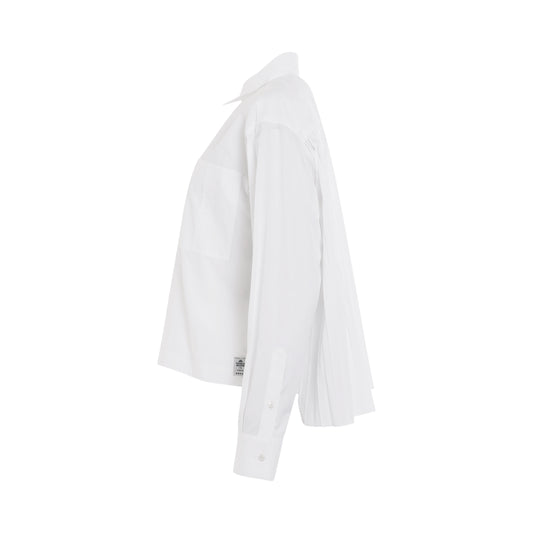 Thomas Mason Cotton Poplin Pocket Shirt in Off White