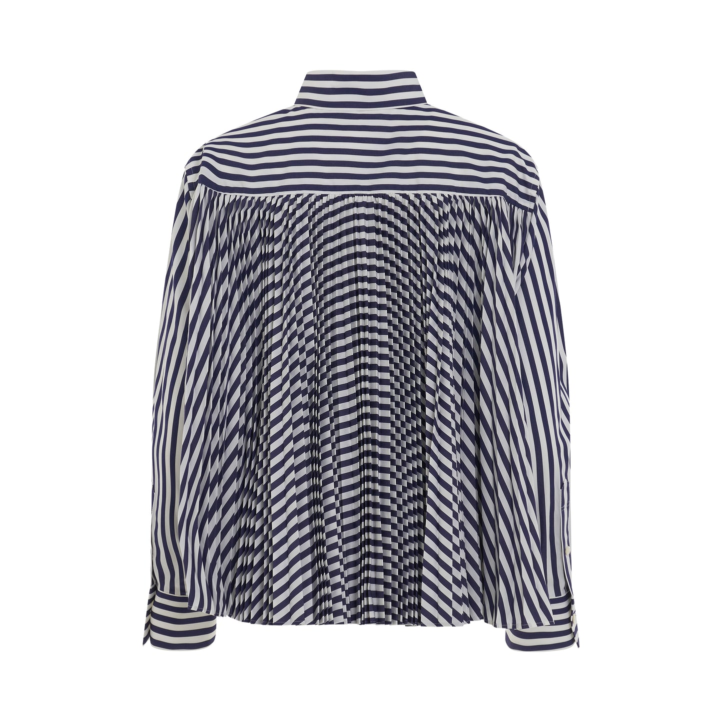 Thomas Mason Cotton Poplin Pocket Shirt in Navy Stripe