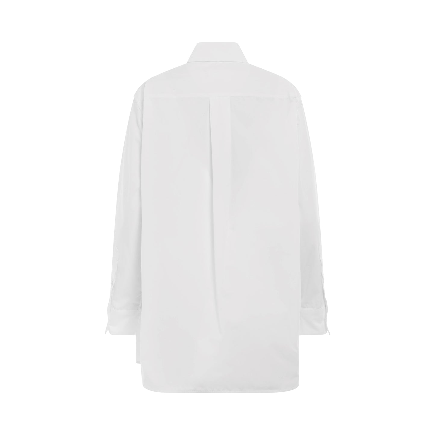 Cotton Layered Poplin Shirt in White