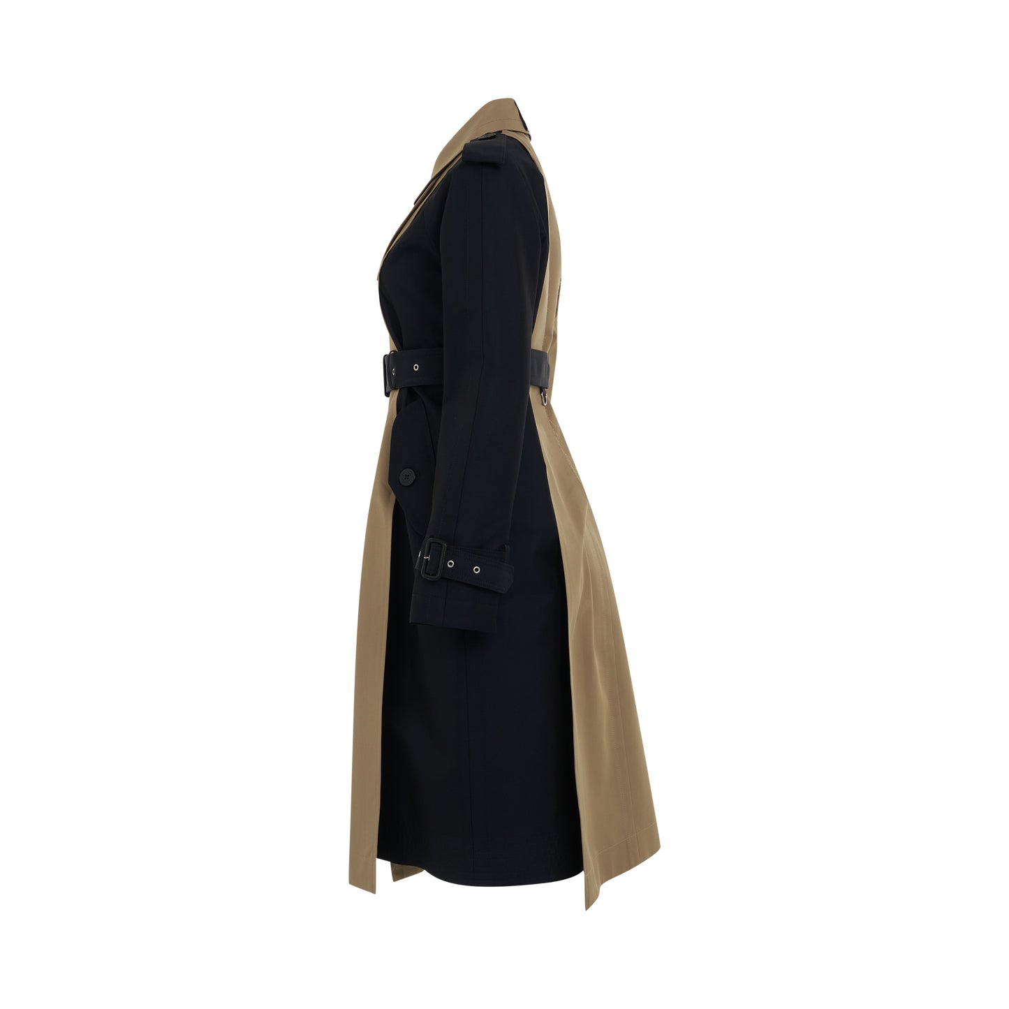 Cotton Gabardine Coat in Beige/Navy