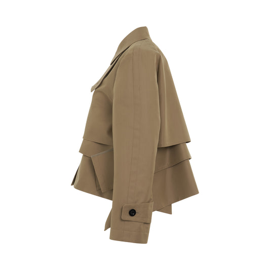 Cotton Gabardine Blouson in Beige