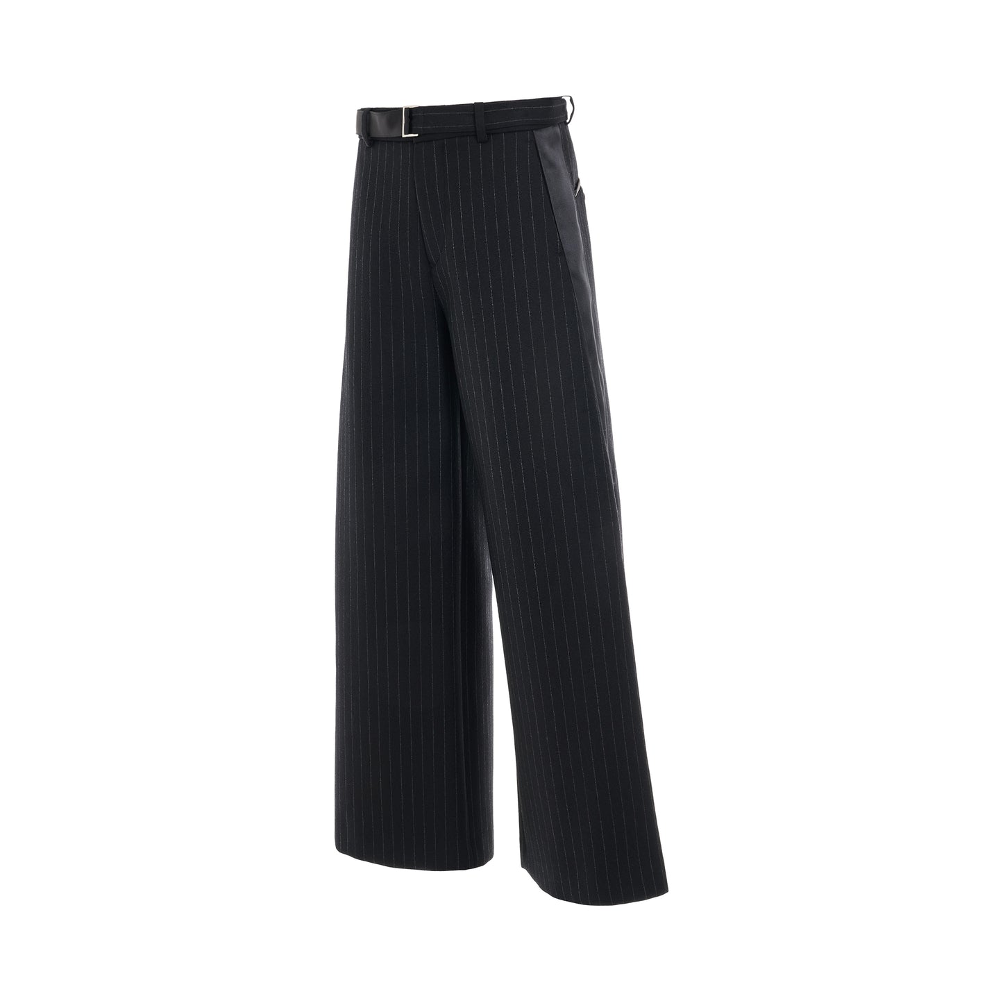 Chalk Stripe Bonding Pants in Black
