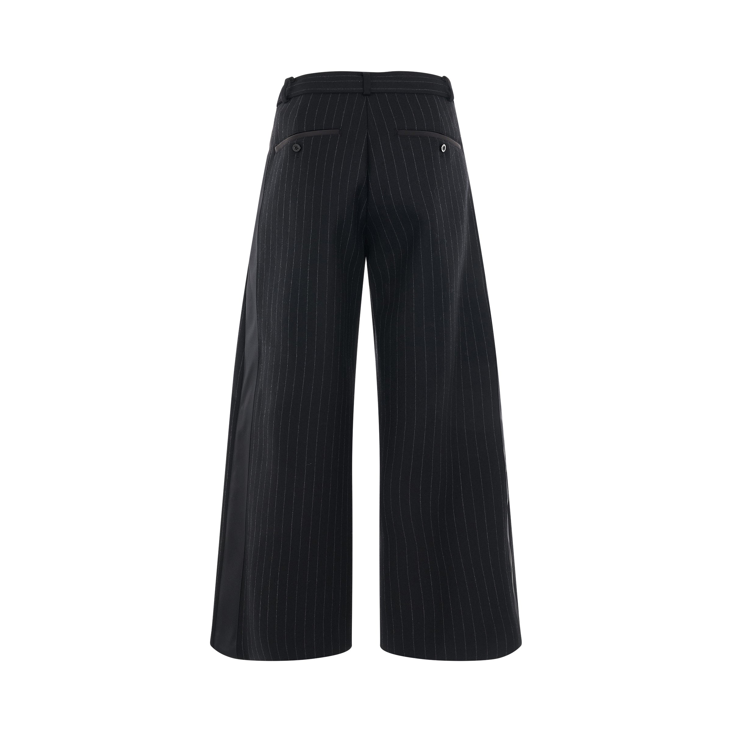 sacai chalk stripe bonding pants in black sold out sold out sale earn ...