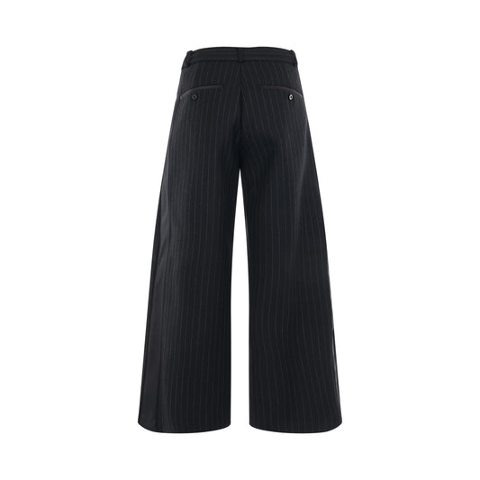 Chalk Stripe Bonding Pants in Black