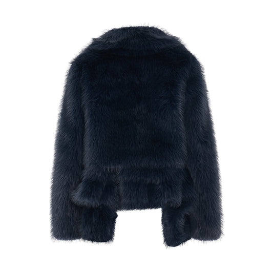 Faux Fur Blouson in Navy