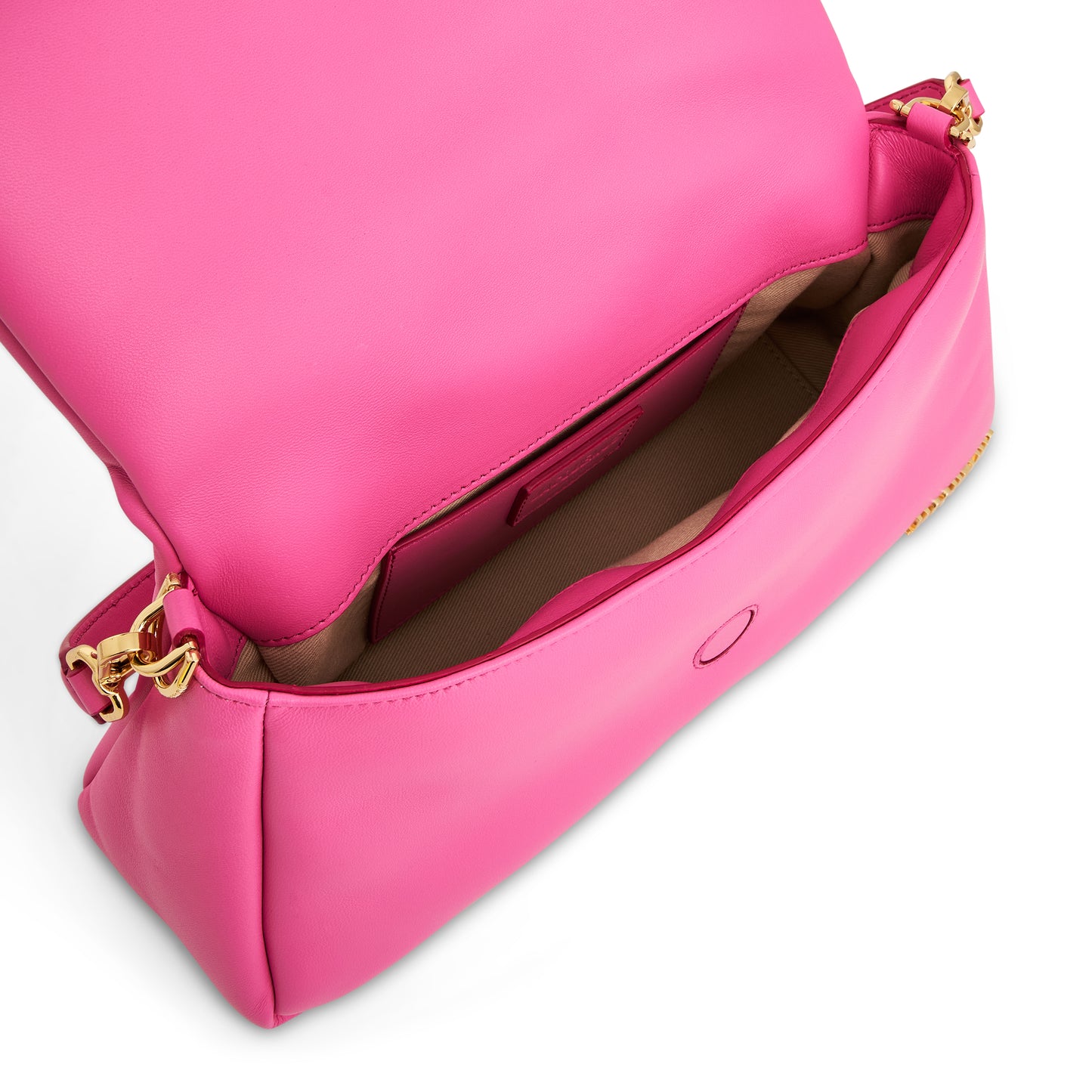Le Bambimou Leather Bag in Neon Pink