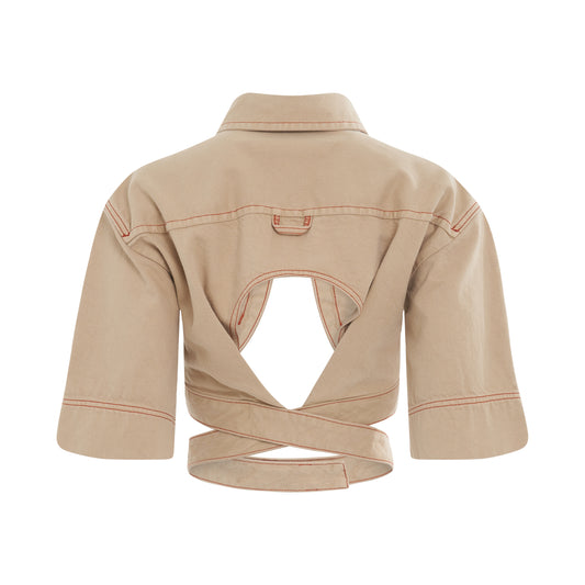 Yuma Denim Jacket in Beige