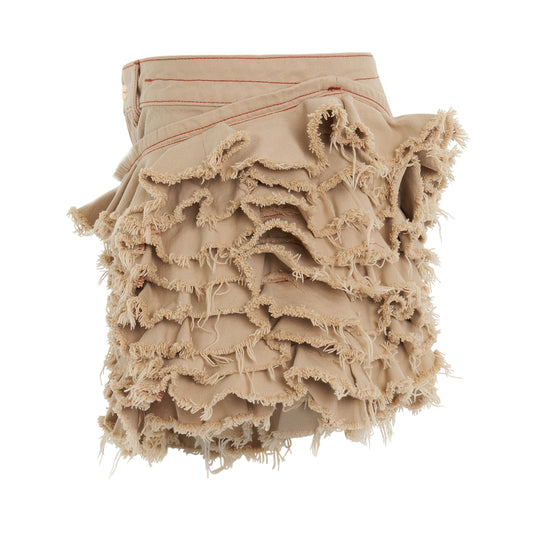 Artichau Denim Skirt in Beige