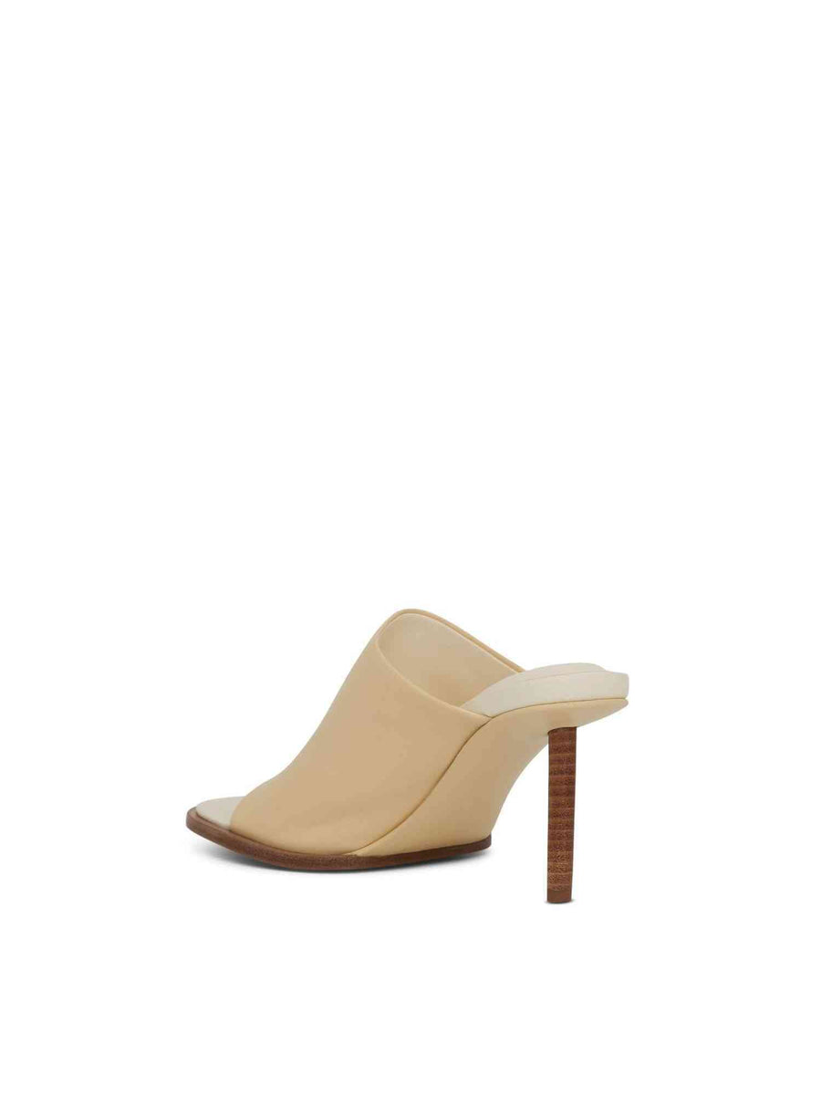 Carre Geometric Mules in Off White Back View | JACQUEMUS