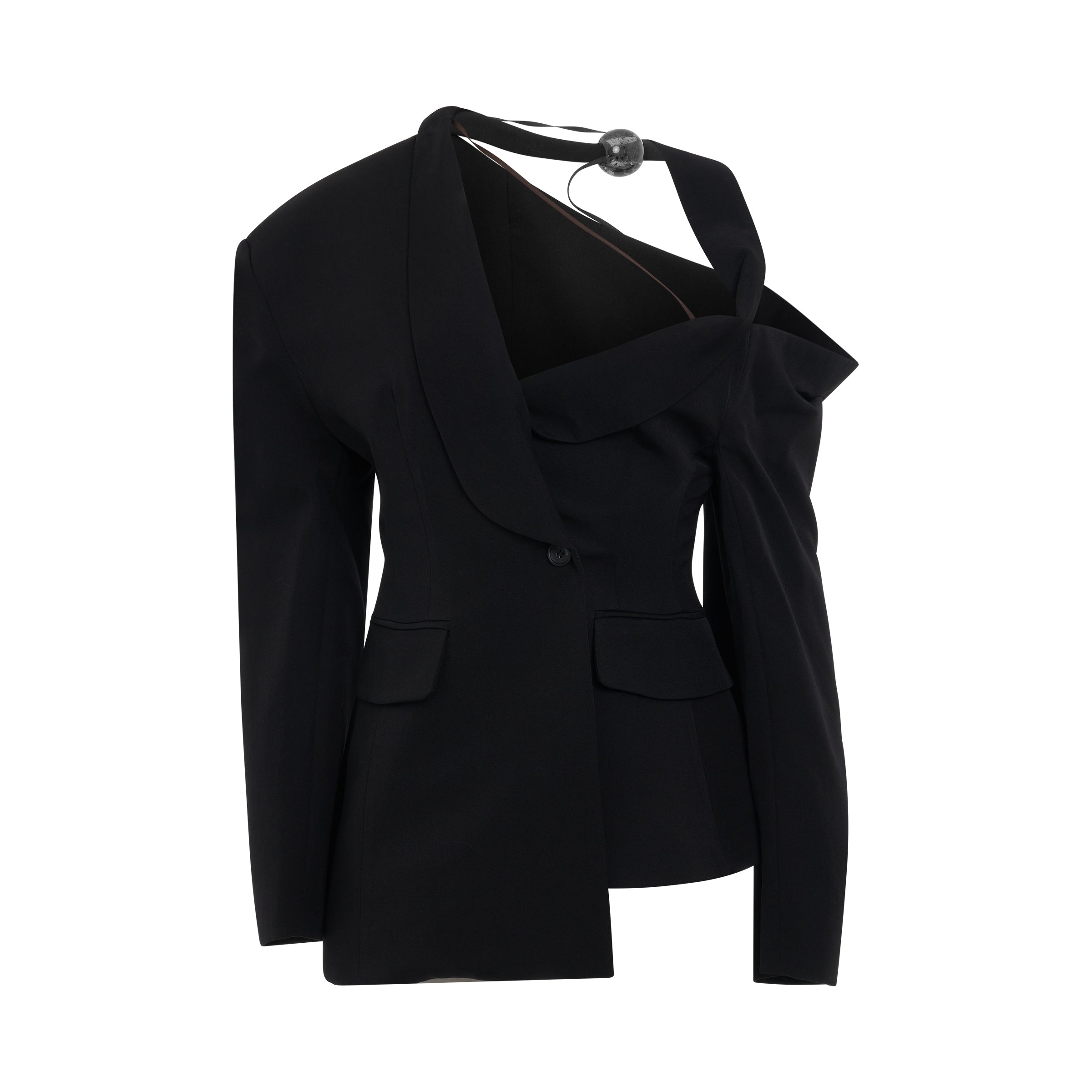 Baska Asymmetric Jacket in Black