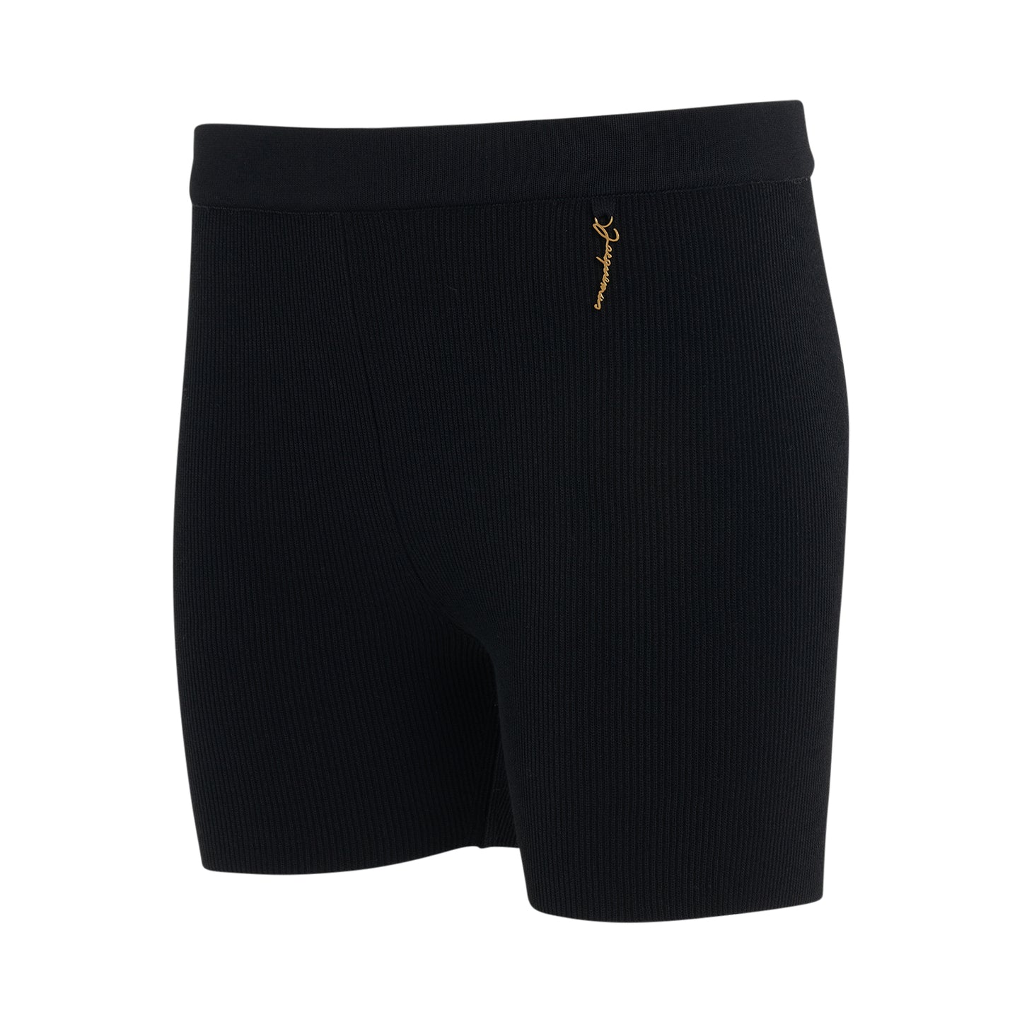 Pralu Charm Logo Knit Short in Black