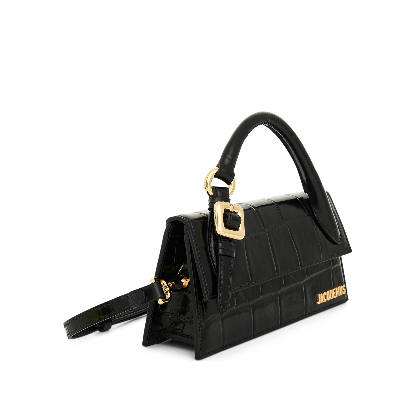 Le Chiquito Long Boucle Leather Bag in Black