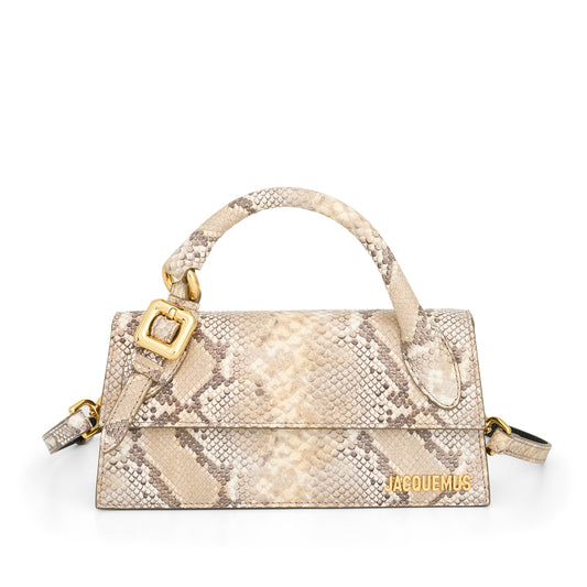 Le Chiquito Long Boucle Leather Bag in Beige