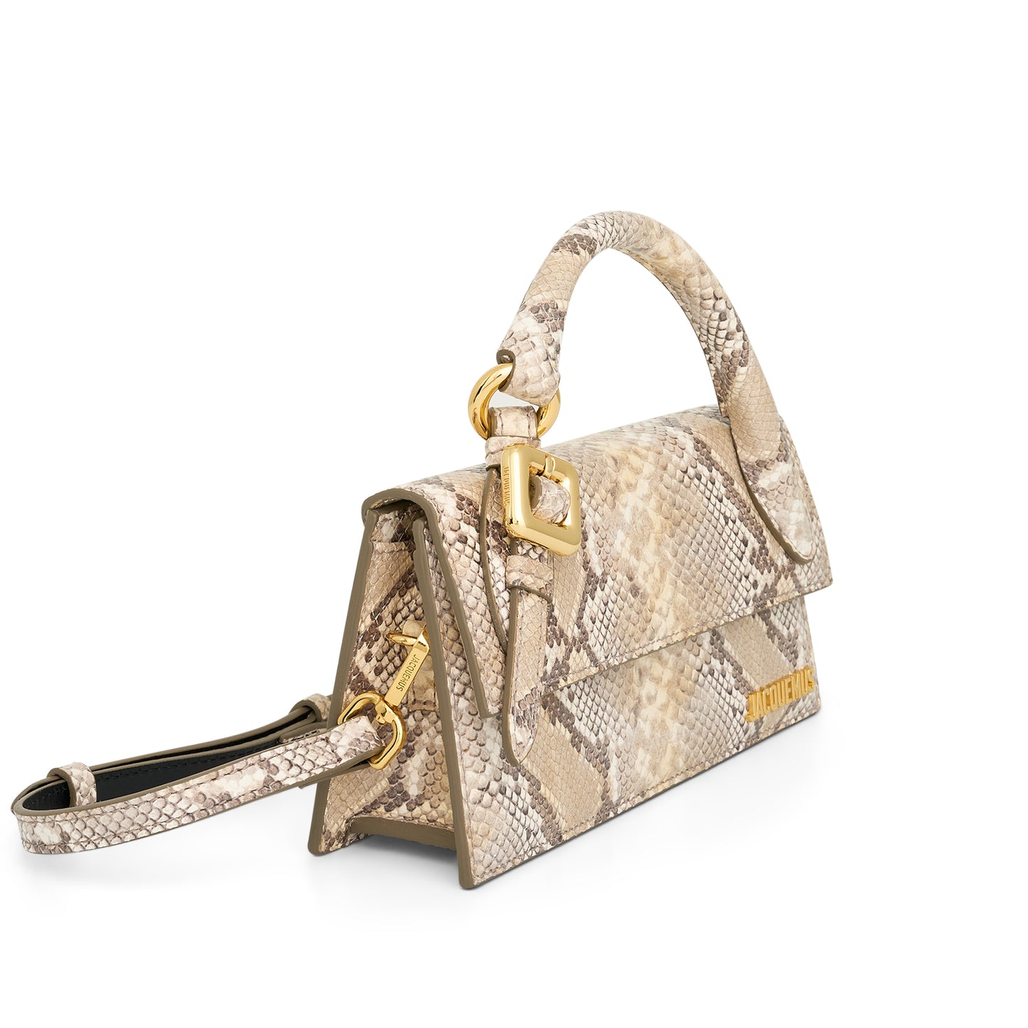 Le Chiquito Long Boucle Leather Bag in Beige