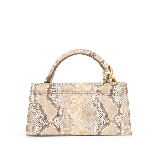 Le Chiquito Long Boucle Leather Bag in Beige