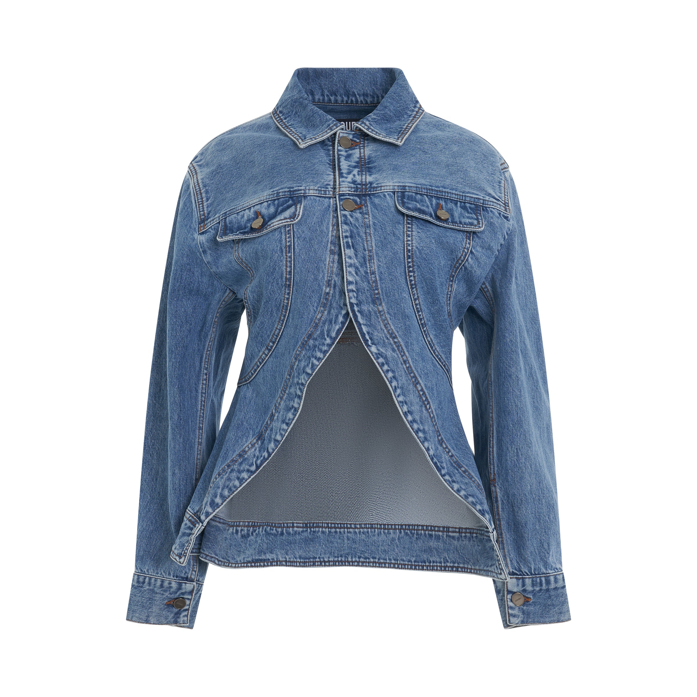 Caraco Denim Jacket in Light Blue/Tabac