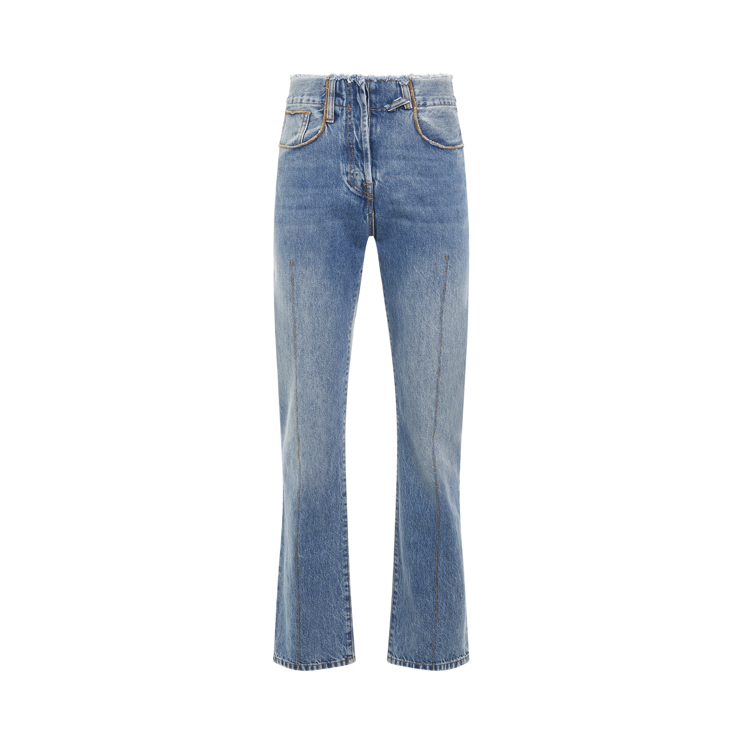 Linon Denim Pants in Light Blue/Tabac